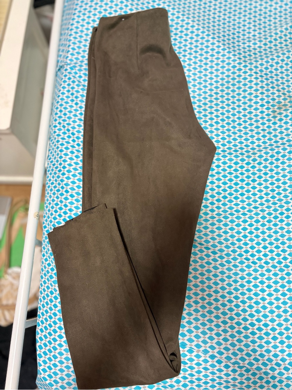 ZARA Brown Faux Suede Leggings Side Zip Ankle Zip Pants